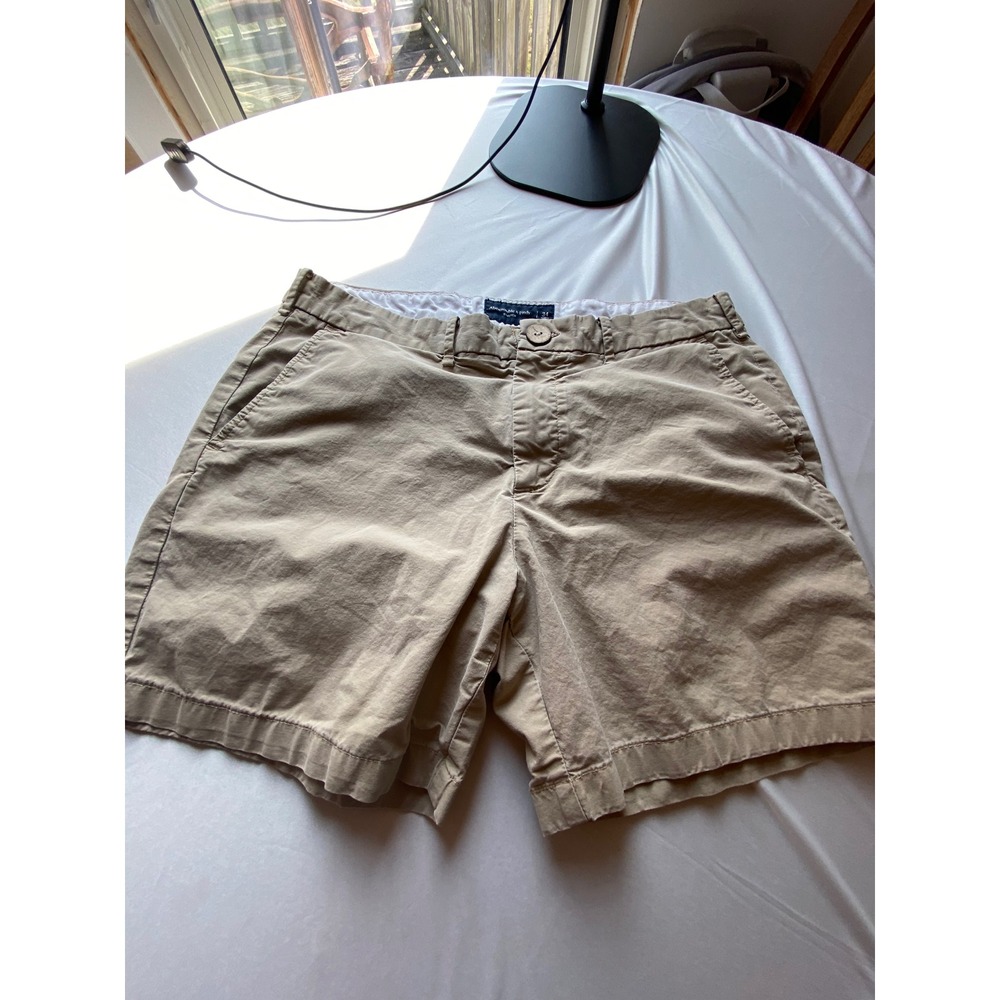 Abercrombie & Fitch Mens Stretch Chino Shorts Tan Khaki Size 34 Casual Summer